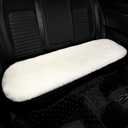IRIWOOL Genuine Sheepskin Auto Seat Pad, Soft Wool Seat Cover Breathable and Sweat-Wicking Universal Fit,19.2 inch x19.2 inch (Front seat Cushion 2pcs & Rear seat Cushion 1pc, Ivory White), 3 Piece Set