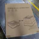 RIZZARI Enclosed Cat Litter Box with Lid, Large Foldable Litter Box with Litter Scoop, Top Entry Cat Toilet for Kittens and Big Cats (Light Gray,Stainless Steel with Deodorizer, X-Large)