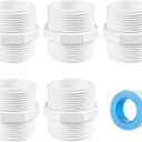 5 Pcs 1-1/2 Inch PVC Pipe Fittings Hex Nipple G1-1/2 X G1-1/2 Male Thread Coupling Adapter Connector