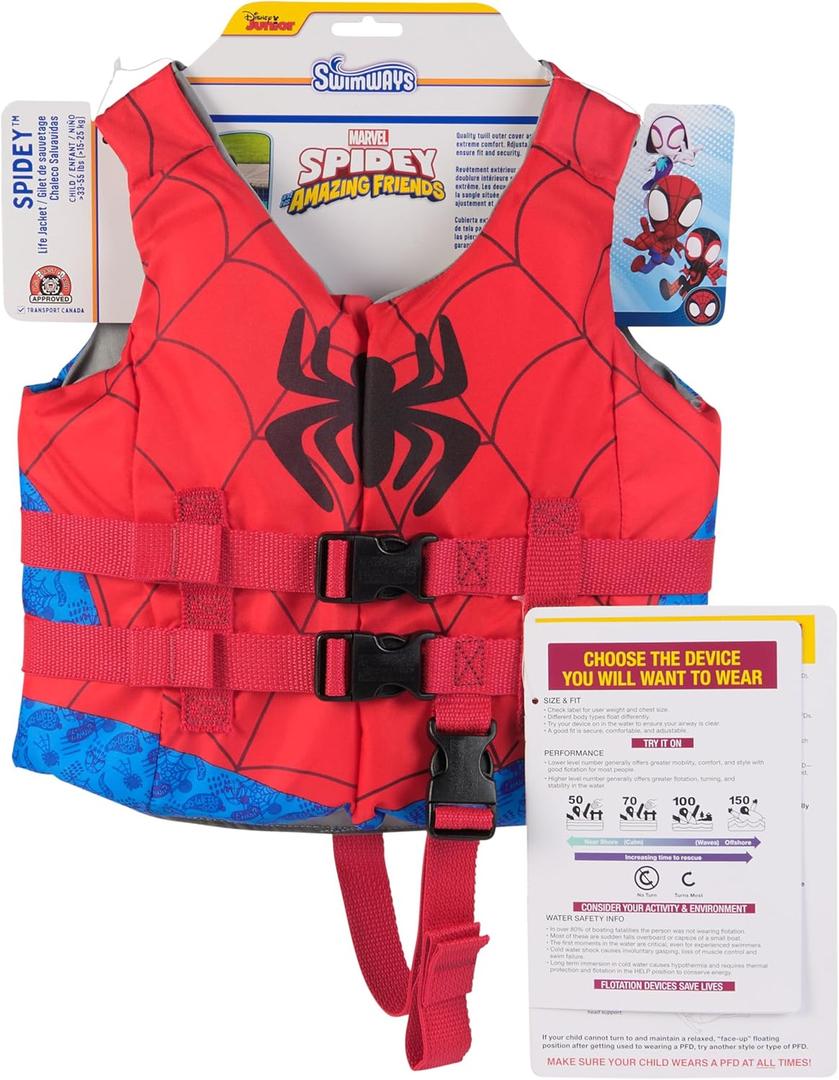 Swimways Marvel Spidey Dive Characters 3-Pack, Swimming Pool Accessories & Kids Pool Toys, Pool Party Supplies & Water Toys for Kids Aged 5 & Up, (Life Jacket (New))