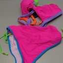 Blooming Jelly Womens Bikini Sets Cheeky Two Piece Swimsuit 2025 String Curvy Cutout Bathing Suit (Small, Neon Hot Pink)