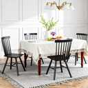 FDW Spindle Back Wooden Dining Chairs Set of 4, Sturdy Windsor Design with Wide Backrest, Comfortable Modern Farmhouse Chairs for Kitchen, Living Room & Restaurant, Easy Assembly, Black