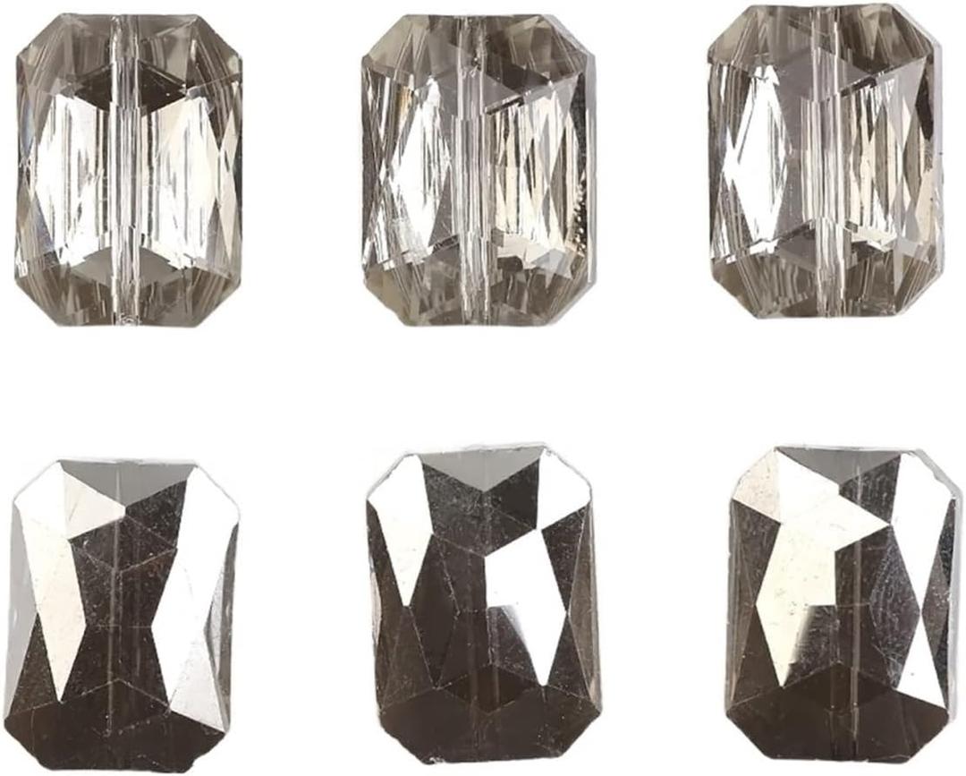 WILLWA 10Pcs/Lot Crystal Rectangular Pendant Purple 13x18MM Square Faceted Glass Flat Beads for DIY Making Necklace Needlework (Color : 2)