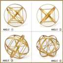 HLQMFHT 7 inches Metal Geometric Abstract Sculpture Metal Geometric Sculpture Decor Sphere, Tabletop Decor for Living Room,Study,Bedroom,Modern Home Decor Accents