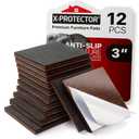 X-PROTECTOR Non Slip Furniture Pads – 12 Premium Furniture Grippers 3"! Best SelfAdhesive Rubber Feet Furniture Feet – Ideal Non Skid Furniture Pad Floor Protectors – Keep Furniture in Place!