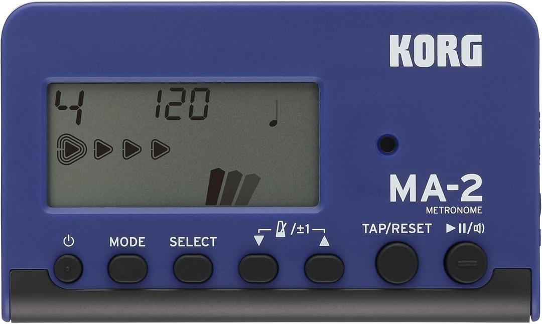 Korg MA-2 Digital Metronome for Orchestral Instruments w/ Large Display and 400 Hours Battery Life - Blue/Black