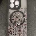 Magnetic for iPhone 13 Pro case [Compatible with MagSafe] Cute Fashion Floral Translucent Matte Hard Back Shockproof Anti-Scratch Phone Case- Flowers