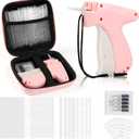 BEVTEE Price Tagging Guns for Clothes (Not Stitch Gun), Retail Price Tag Attacher Guns for Clothing, Includes 5 Needles, 1120 Barbs Fasteners-0.98'' and 1.96'', 50Pcs Price Tags, 1 Hard EVA Bag(Pink)