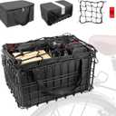 Riian Bike Basket Front/Rear, Thickened Shockproof Foldable Bicycle Basket with Waterproof Bag, Quick Release Design, Metal Bicycle Frame Basket for Adult Women Men