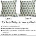 Sage Green Blue Floral Block Print Pillow Covers 20x20 Set of 2 Spring Flower Pattern Decorative Throw Pillowcases Outdoor Rustic Farmhouse Square Cushion Cases Decor for Home Couch Sofa Bed