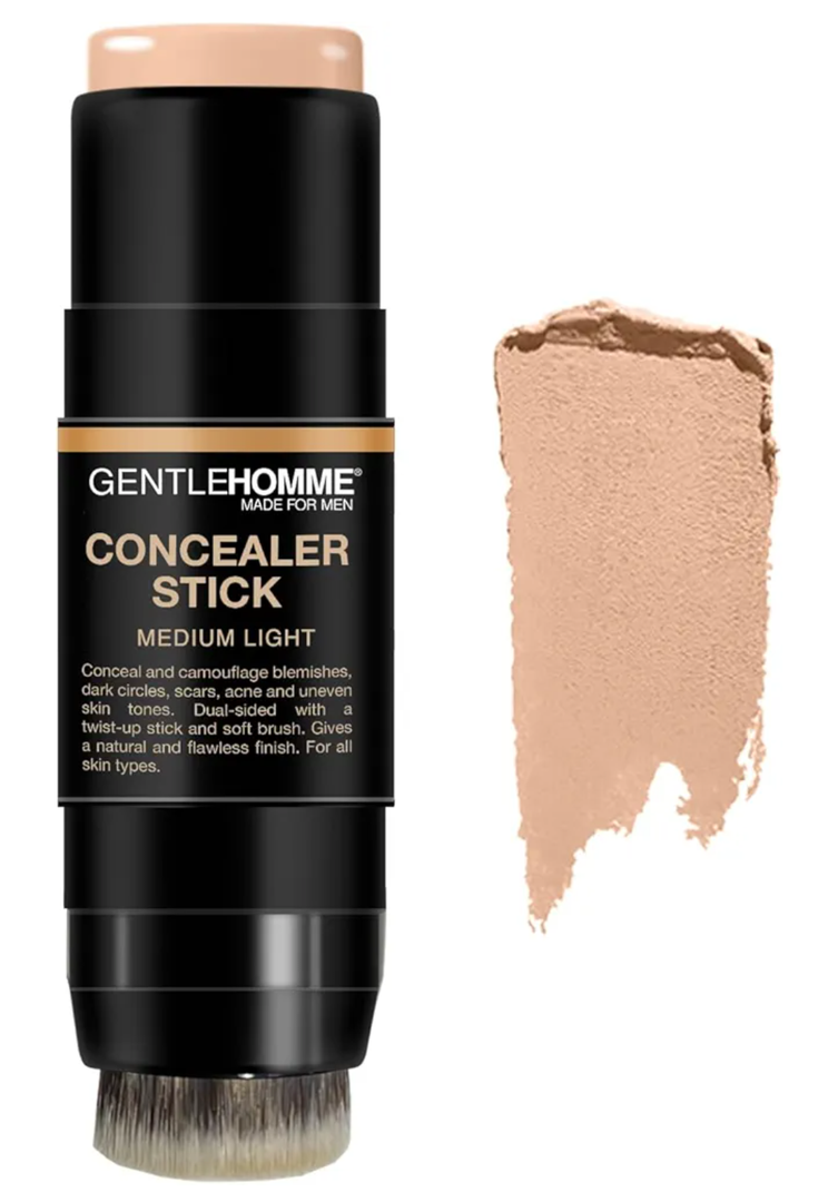 Gentlehomme Men's Concealer Stick with Brush for Dark Circles Eraser, Medium Light