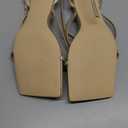 Coutgo Womens Strappy Low Kitten Heels Sandals Open Square Toe Flip Flop Summer Dress Party Shoes (6, Gold)