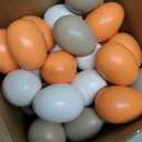 Syhood 48 Pcs Wooden Fake Eggs Wood Chicken Eggs for Crafts Unpainted Egg with Blank Egg Cartons for Crafts Get Hens to Lay Nesting Home Easter Decor Gifts Kitchen DIY Craft Play (Elegant Color)