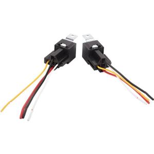 FOLIAGE 2 Pcs  Automotive Relay with Wires & Harness Socket Set 12V 30/40 Amp 4-Pin