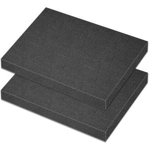 Polyurethane Foam Padding, 2 PCS 16 x 12 x 1 Inch Black Soft Cuttable Packing Foam Inserts for Cases, Furniture, Automotive and Packaging