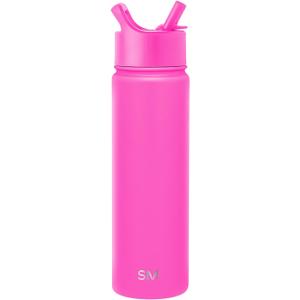 Simple Modern Water Bottle with Straw Lid Vacuum Insulated Stainless Steel Metal Cup Bottles | Reusable Leak Proof BPA-Free Flask for Gym Sports | Summit Collection | 22oz, Raspberry Vibes