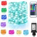 OMIKA Fairy Lights Plug in, 16 Color Changing, 40ft 120 LED Twinkle Lights with Remote Timer, 132 Modes Firefly Decorative Lighting for Bedroom Wedding Christmas Tree Halloween Dcor