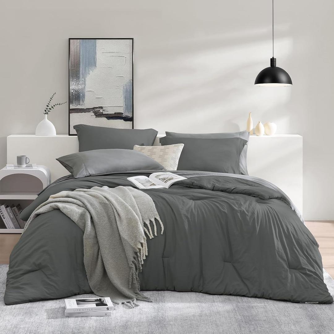 Twin XL Comforter Set- 5 Pieces Prewashed Bed in a Bag Twin Bedding Sets, Size: Twin XL(66"x90")