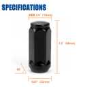 GAsupply Black Lug Nuts 14X1.5, Close End Bulge Acorn Lug Nuts 3/4 inch Hex 1.9inch Tall Conical Seat (24 Pack)