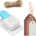 Lewtemi 3 in 1 Craft Tag Punch Gift Paper Punch Small Hole Punch for Tag Scrapbooking Supplies 1.5/2/ 2.5 Inches Craft Puncher with Rope for Paper Crafting Scrapbooking Cards DIY Arts (Round Style)