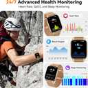 Smart Watch for Women (3 Bands), Fitness Tracker with Bluetooth Calls, IPX8 Waterproof Smartwatch for Android iPhone, 112+ Sport Modes, Heart Rate/Sleep/SpO2 Monitor, Gold
