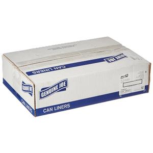 Genuine Joe Low Density Can Liners, 28.5" x 43", 23 gal Capacity, 1.0 mil, Black, Fits Slim Jim Receptacles, 150 Count
