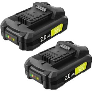 SnapFresh 20V 2.0Ah Battery, 2-Pack(Not Compatible with Other Brands), Battery Support Fast Charging(BBT-DC20A)