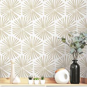 Safiyya 118"x17.3" Peel and Stick Wallpaper Boho Contact Paper Peel and Stick Wall Paper Modern Self Adhesive Removable Wallpaper Beige Geometric Wallpaper for Bedroom Covering Vinyl Rolls