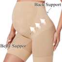KIM S Shape Your Bump Seamless Maternity Shapewear for Dress, Pregnancy Underwear Prevent Chafing Belly Support (Beige)