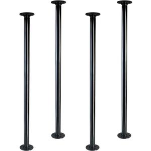 GeilSpace 30" Industrial Pipe Table Legs, Metal Pipes and Flanges for Custom Vintage Tables and Furniture, Rustic DIY Desk Legs, Shelf Support, Set of 4 (1"  30", Black)