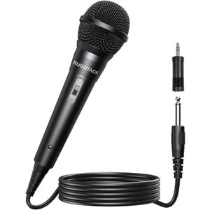 SUDOTACK Karaoke Microphone Wired Handheld: Dynamic Vocal Mic for PA System Speakers AMP with 9.84ft Cable and ON/Off Switch 1/4 Plug for Public Speaking