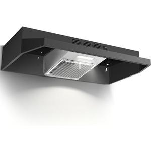 24 inch Range Hood Under Cabinet, Black Kitchen Hood 280CFM
Ducted/Ductless Vent Hood with Rocker Button Control, Stove Hood with 2 Speeds Fan, Bright LED Light