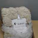 L'AGRATY Faux Rabbit Fur Blanket: 60" x 80" Twin Luxury Soft Fluffy Thick Fur Throw Blanket for Couch Bed - Cozy Plush Bubble Blankets for Winter: Flannel Fleece Decorative Blanket(Milk Tea Brown)