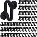 60PCS Hanger Connector Hooks, Black Clothes Hanger Connector Heavy Duty Space Saving Hooks for Velvet Hangers Wooden Hangers Closet Organizer (Medium)