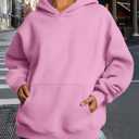 Trendy Queen Womens Oversized Hoodies Fleece Sweatshirts Fall Fashion Pullover Sweaters Winter Clothes (Pink, XL)
