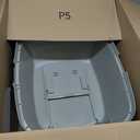 IRIS USA Large Cat Litter Box with Front Door Flap, Covered Enclosed Litter Box Enclosure with Scoop, Handle & Buckles for Portability & Privacy, Hidden Litter Pan, Gray