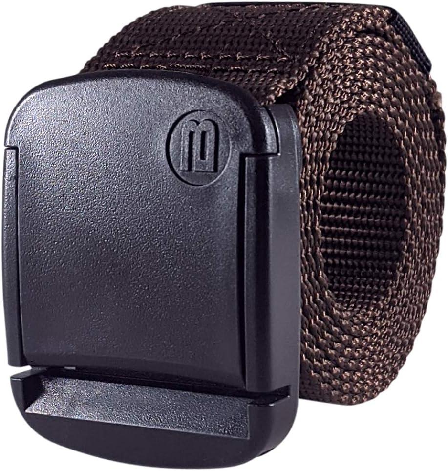 Rover - 1.5 Inch Wide Men's Nylon Web Belt with High-Strength Adjustable Buckle (Brown, XL)