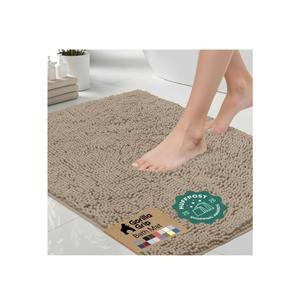 GORILLA GRIP Bath Rug Mat 54x24, Thick Absorbent Chenille, Quick Dry Microfiber Mats, Rubber Backing Washable Shower Floor Rugs, Bathmat Runner, US Designed Bathroom Home Decor Accessories Gray Beige