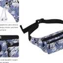 KAMO Fanny Pack, Waist Bag Sling Backpack Water Resistant Durable Polyester Small Waist Bag (A-Grey - leaves)