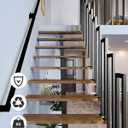 Hand Rails for Outdoor Steps, Matte Black U Shaped Handrails for Indoor Stairs, Non-Slip Stair Railing Industrial Wrought Iron Railing for Stairs Garden Loft Corridor, 1Pcs(Tall:90cm/3ft)
