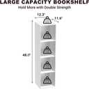 4 Tier Bookshelf, Freestanding Corner Storage Shelve Book Case for Narrow Space, 4 Cube Storage Organizer Small Bookcase for Home Office Living Room (White, 4 Cube)