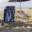Sport-Brella SunSoul Folding Light-Weight Backpack Beach Chair, Cup Holders|Arm Rest|Foldable, Aluminum, Navy