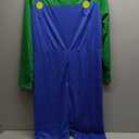 Halloween Costume Men Adult,Plumber Jumpsuit Cosplay Costume with Hat Gloves Moustache Accessories Set (Large, Green)