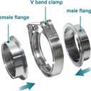 3 inch V Band Clamp, Exhaust V Band Clamp 3 inch with Male Female Flanges 304 Stainless Steel(1pcs)