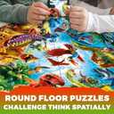 QUOKKA Giant Puzzles for Kids Ages 4-6 - 48 Piece Round Puzzles for Toddlers 3-5 - Large Floor Educational Kids Puzzle Ages 2-4 - Boys and Girls Dino Activity Game Toy
