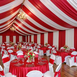 10 Panels 5ftx30ft Red Ceiling Drapes for Valentines Day Decoration 30 FT Extra Long Thick Polyester Wrinkle-Free Drapery Tent Decor Decorations for Birthday Party Ceremony Stage Swag, 60"W x 360"L