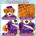 Foilswirl Graduation Bear 2026 with Gown Cap Tassel 9 Purple Graduation Stuffed Animal Plush Bear Toy for Class of 2026 Prek Preschool Kindergarten High School College Graduate Gift
