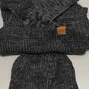 Winter Hat Gloves Scarf Set for Men Women, Mens Beanie Long Scarf Touchscreen Gloves for Cold Weather, 3 in 1 Warm Gift Set (Mix-black)