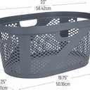 Mind Reader 40L Ventilated Laundry Baskets, Lightweight Clothes Hamper with Cutout Handles for Bathrooms and Closets, Plastic, Set of 2, Gray