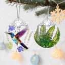 Christmas Ornament, Stained Glass Ornament, Christmas Ornaments for Tree, Hummingbird Hanging Ornaments for Home Decor & Xmas Decorations Holiday Decor, Gift Ideas, Perfect Holiday & Xmas Gifts